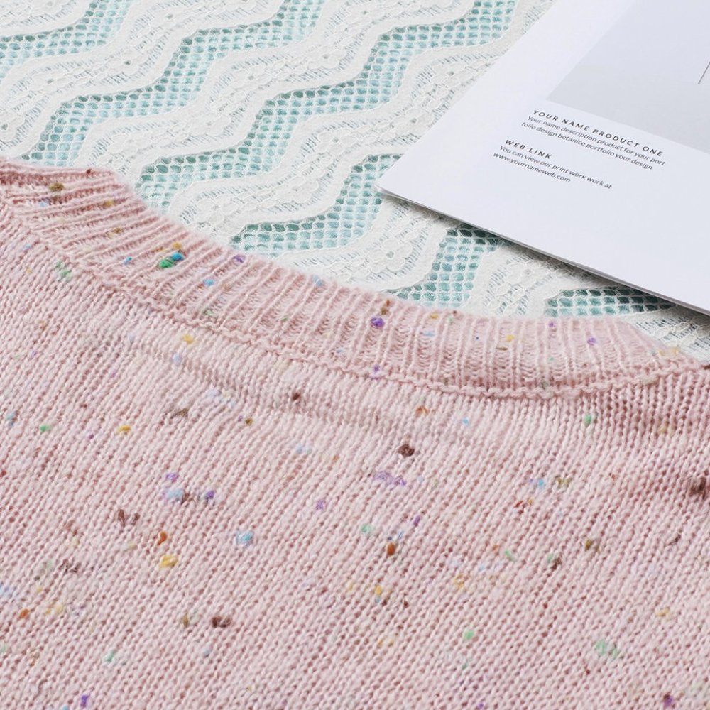 Pink Pilling Detail Patterned Sleeve Sweater - Picture 13 of 16